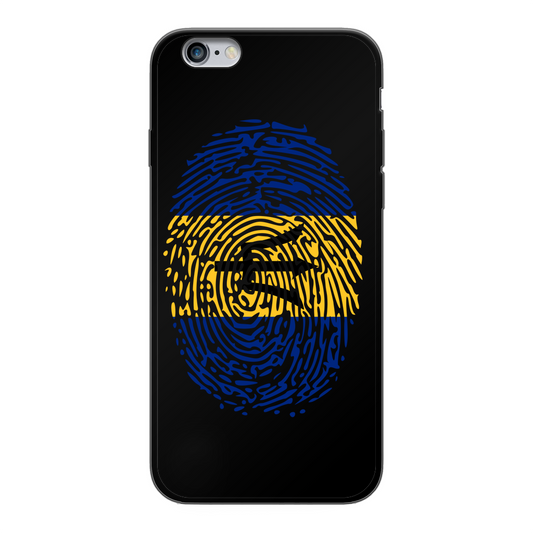 Barbados-Fingerprint Back Printed Black Soft Phone Case