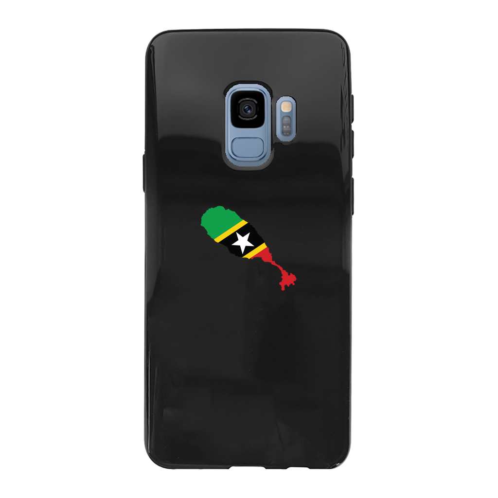 ST. KITTS & NEVIS Back Printed Black Soft Phone Case