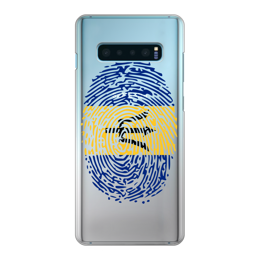 Barbados-Fingerprint Back Printed Transparent Hard Phone Case