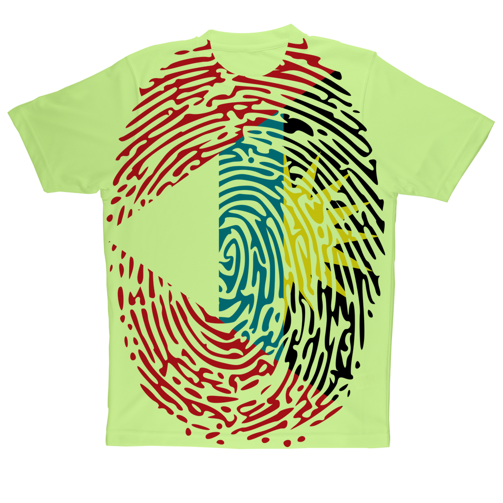 Antigua and Barbuda-Fingerprint Sublimation Performance Adult T-Shirt