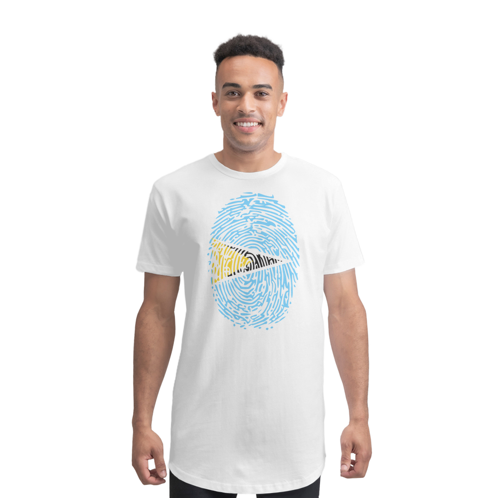 Saint Lucia Fingerprint Premium Long Body T-Shirt