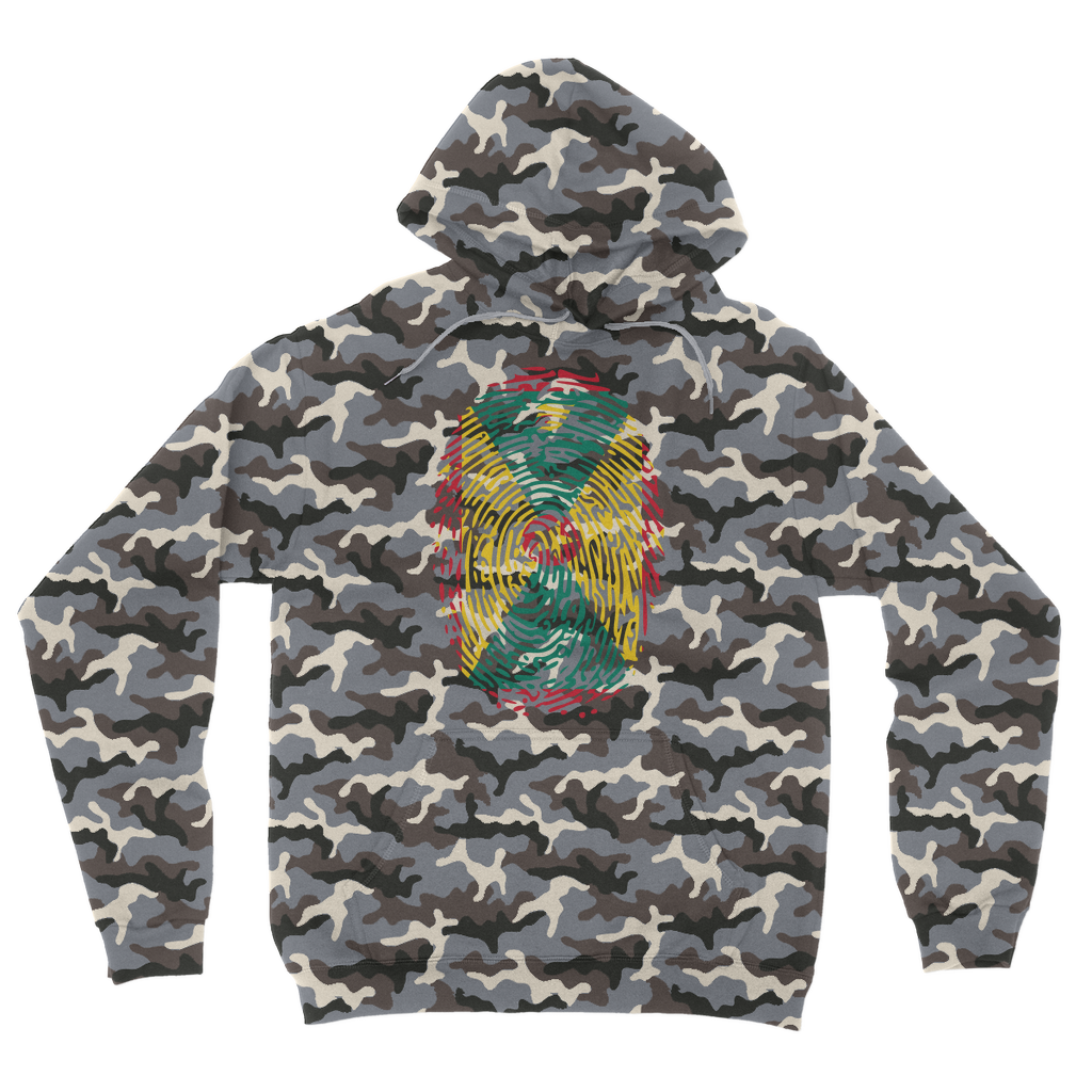 Grenada Fingerprint Camouflage Adult Hoodie