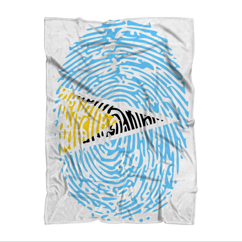 Saint Lucia Fingerprint Sublimation Throw Blanket