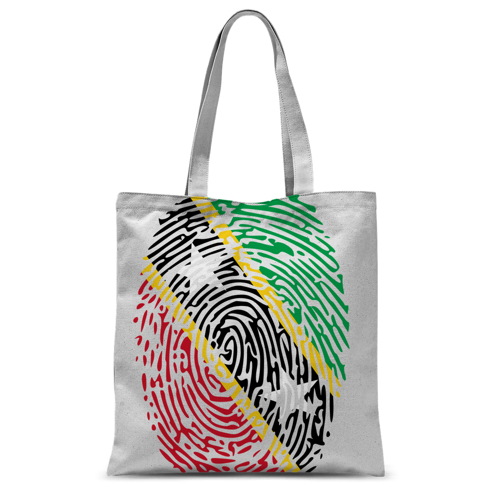 Saint Kitts and Nevis Fingerprint Classic Sublimation Tote Bag