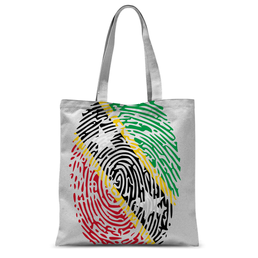 Saint Kitts and Nevis Fingerprint Classic Sublimation Tote Bag