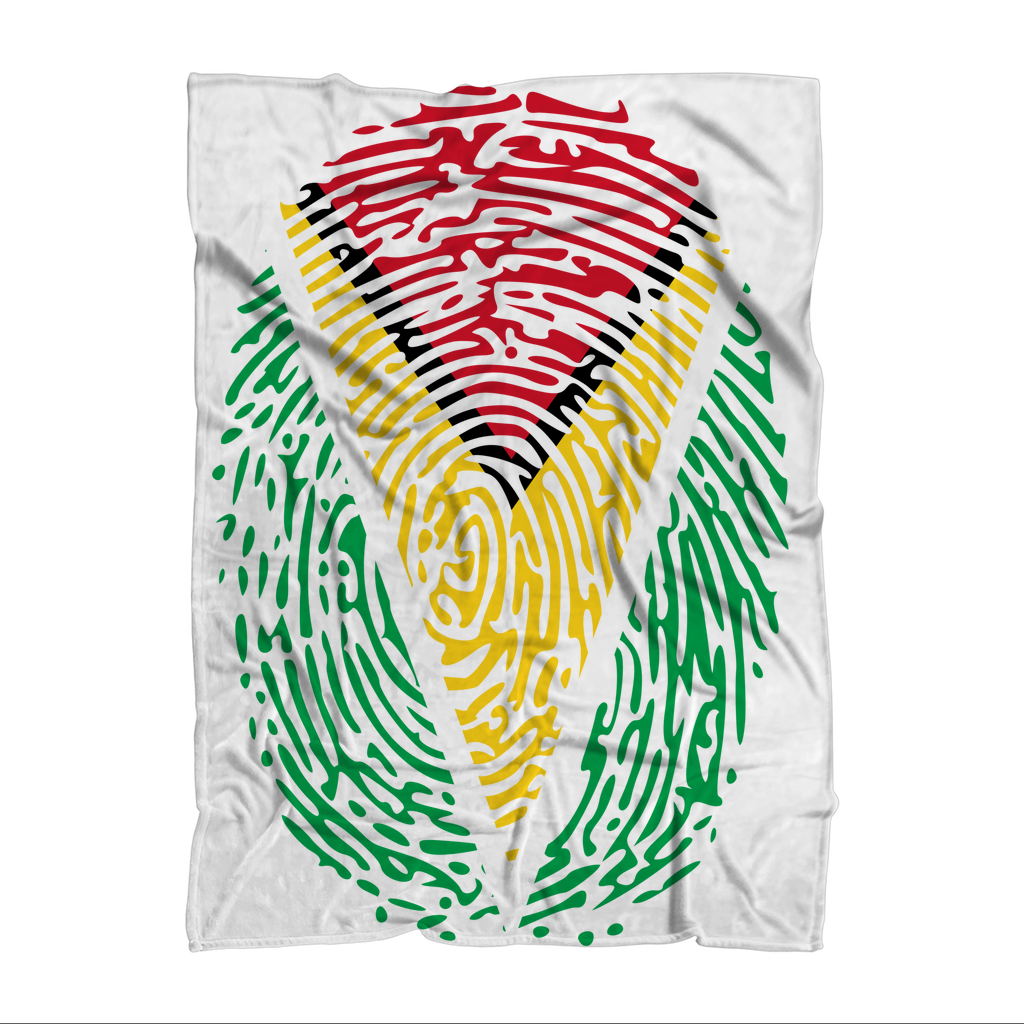 Guyana-Fingerprint Premium Sublimation Adult Blanket