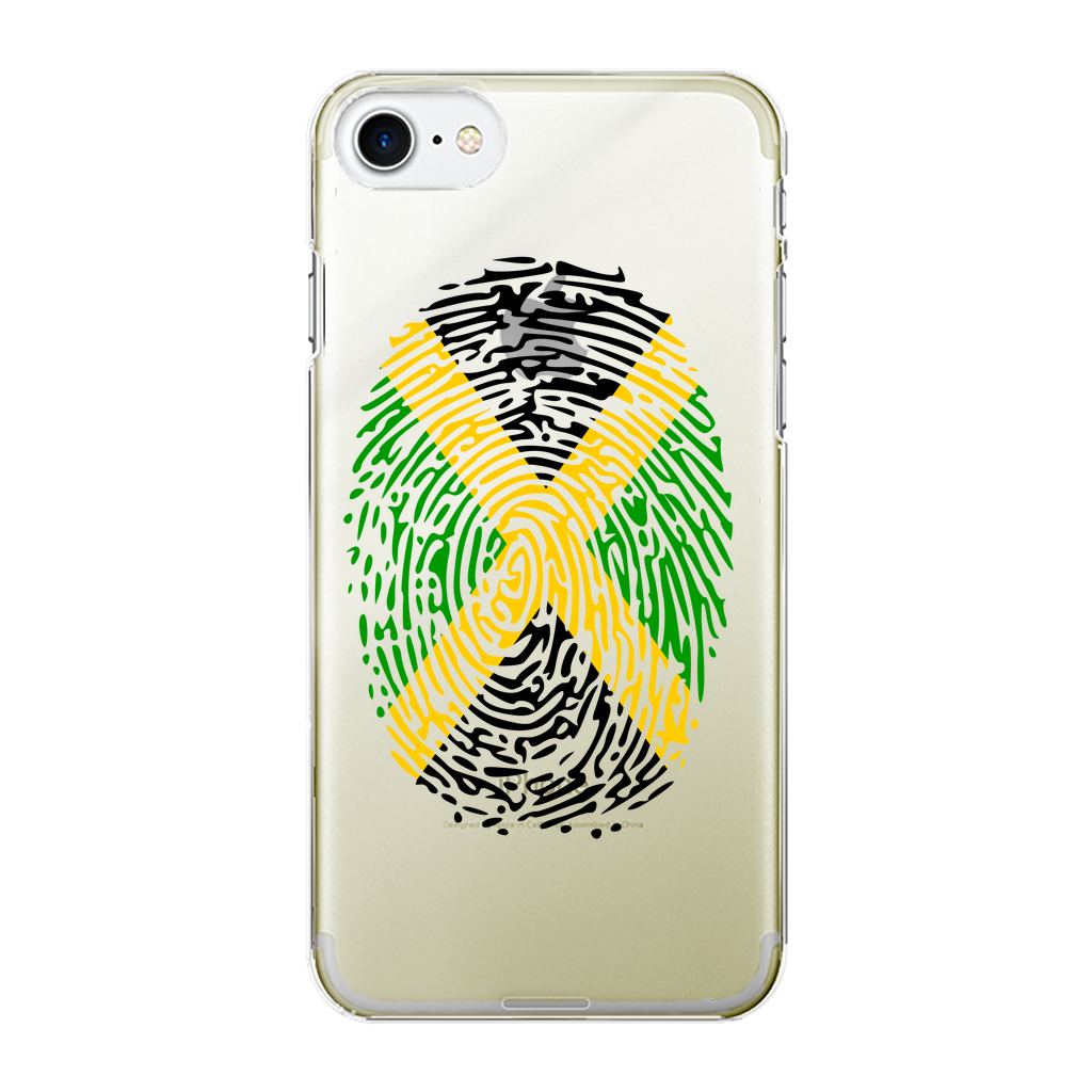Jamaica-Fingerprint Back Printed Transparent Hard Phone Case