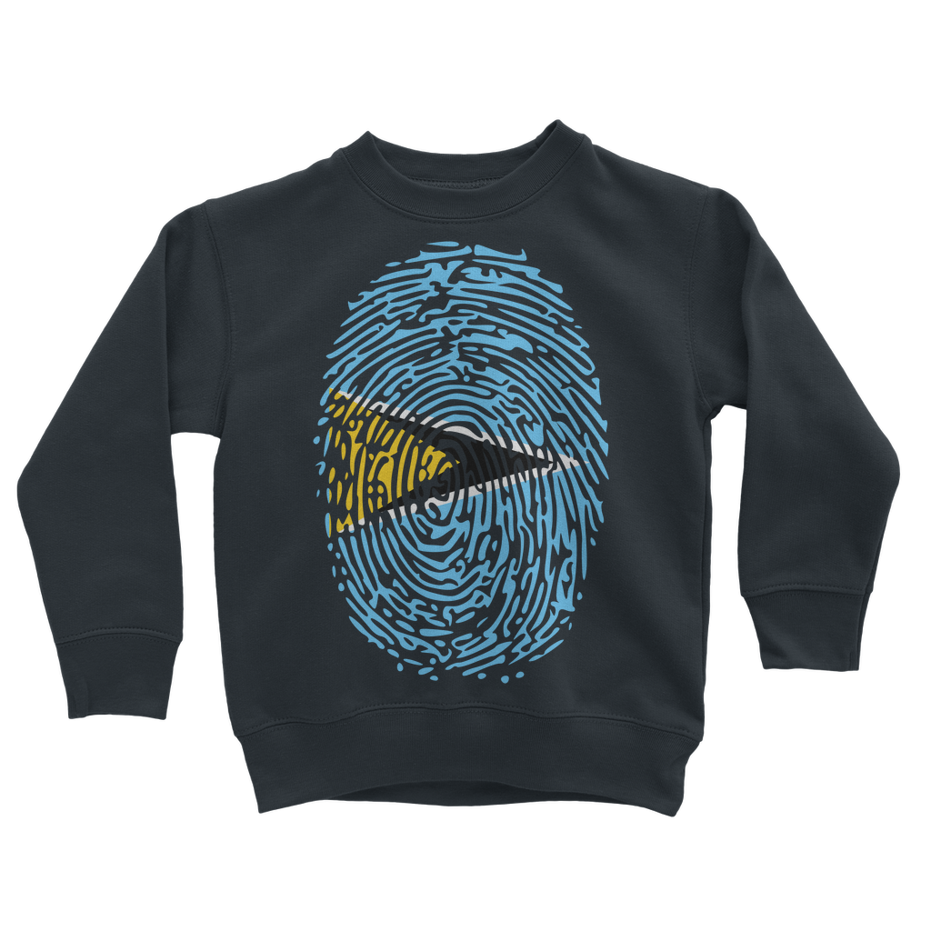 Saint Lucia Fingerprint Classic Kids Sweatshirt