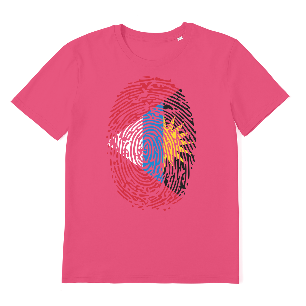 Antigua and Barbuda-Fingerprint Premium Organic Adult T-Shirt