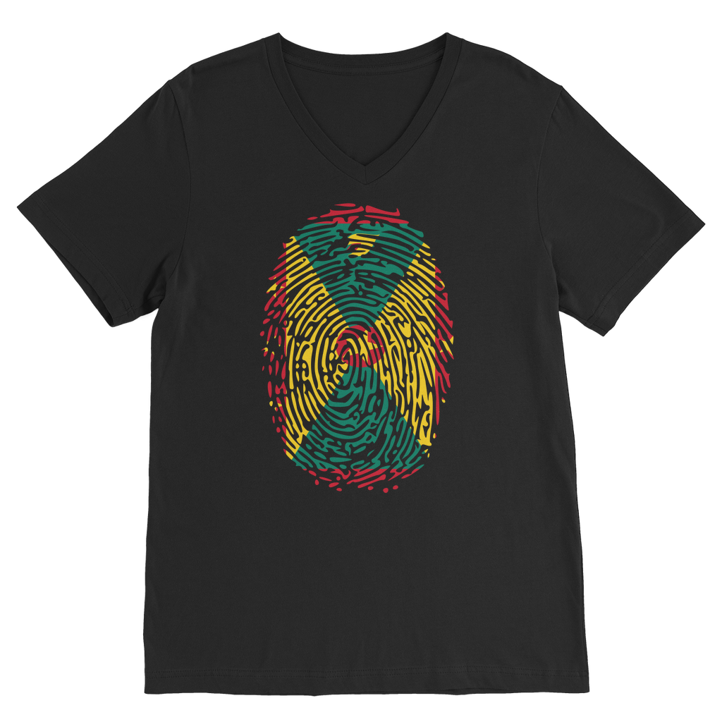 Grenada Fingerprint Classic V-Neck T-Shirt