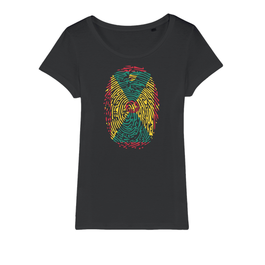 Grenada Fingerprint Organic Jersey Womens T-Shirt