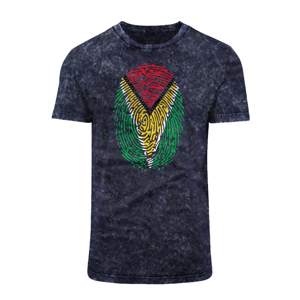 Guyana-Fingerprint Acid Washed T-Shirt