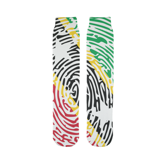 Saint Kitts and Nevis Fingerprint Sublimation Sock