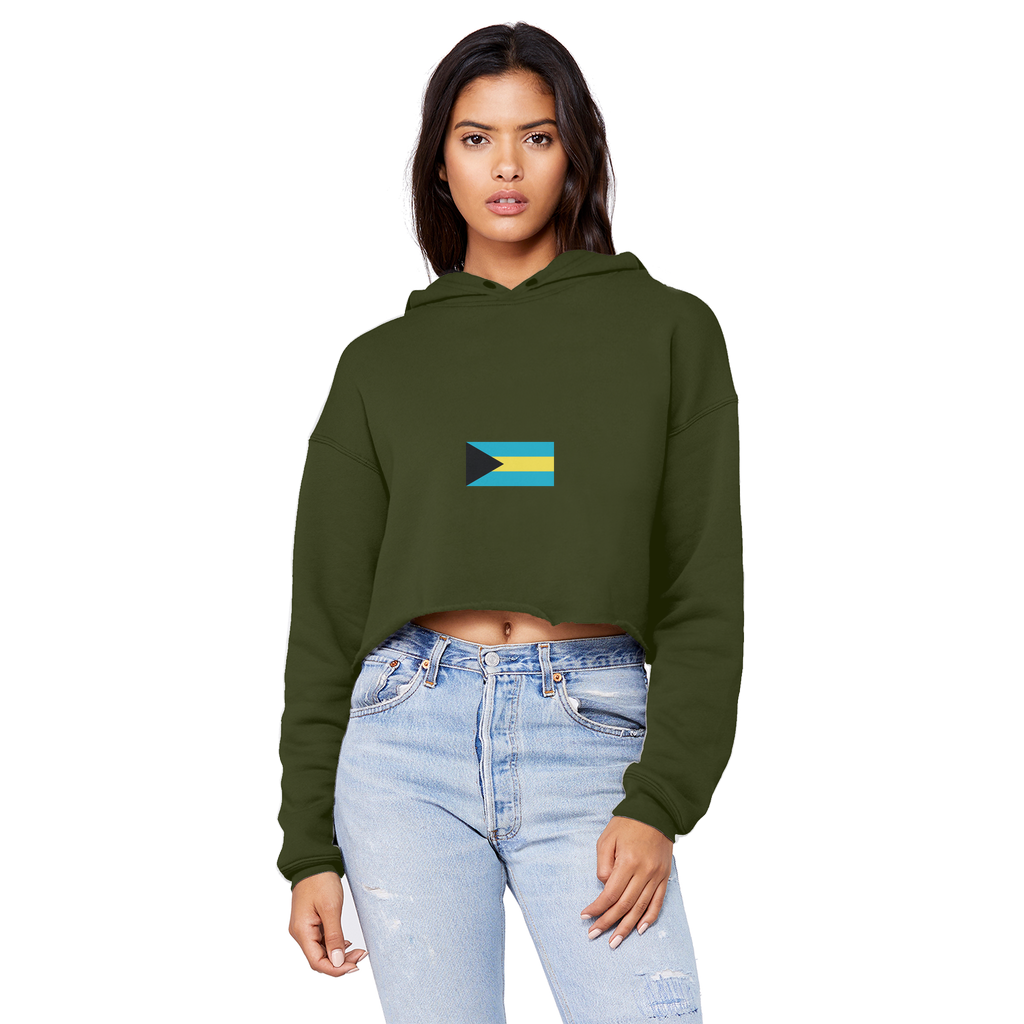 BAHAMAS Cropped Raw Edge Boyfriend Hoodie