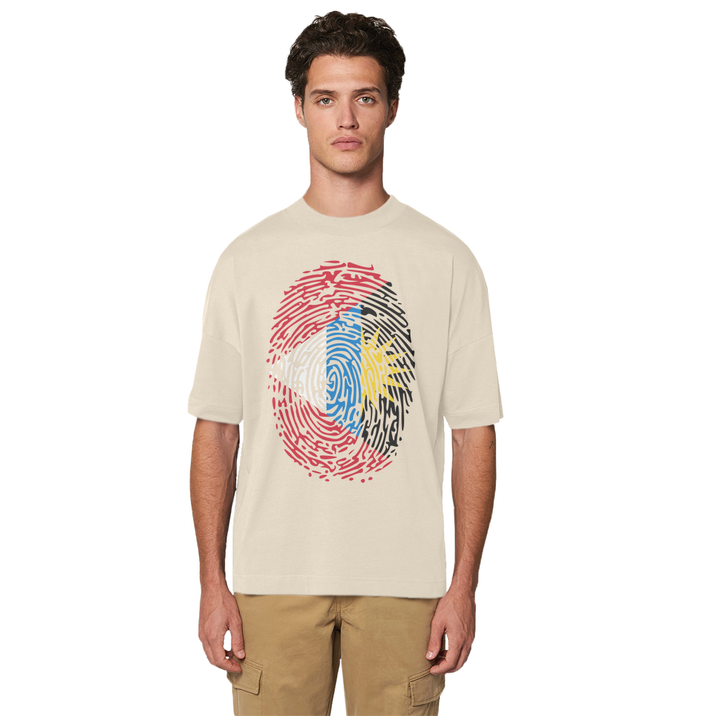 Antigua and Barbuda-Fingerprint Premium Organic Oversized T-Shirt