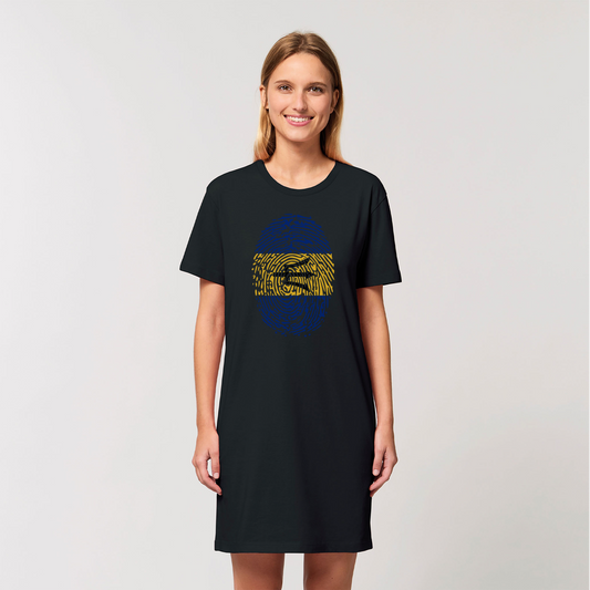 Barbados-Fingerprint Organic T-Shirt Dress