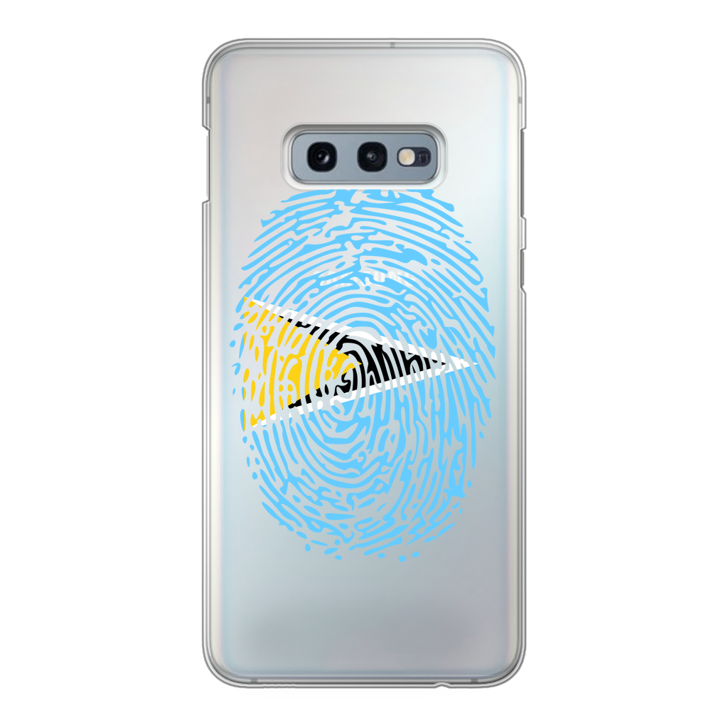 Saint Lucia Fingerprint Back Printed Transparent Hard Phone Case