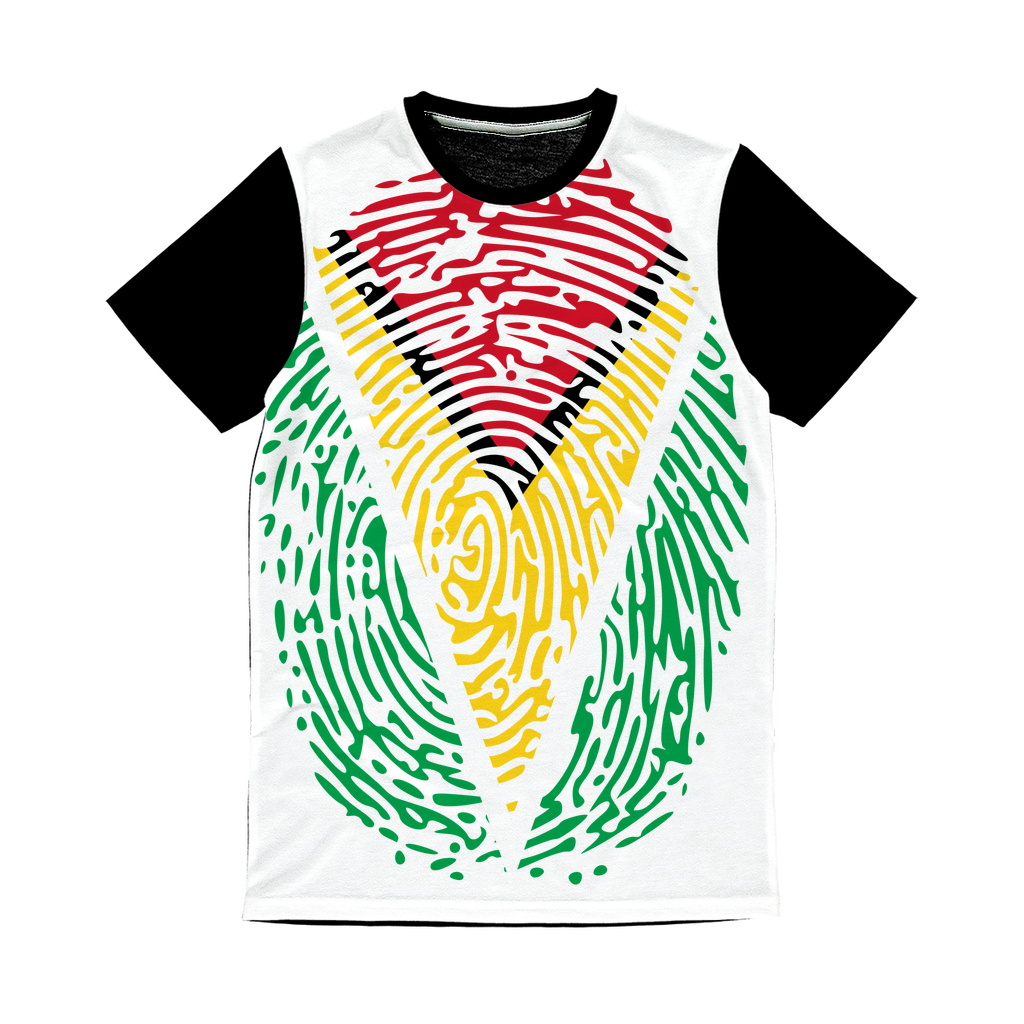 Guyana-Fingerprint Classic Sublimation Panel T-Shirt