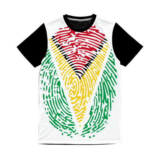 Guyana-Fingerprint Classic Sublimation Panel T-Shirt