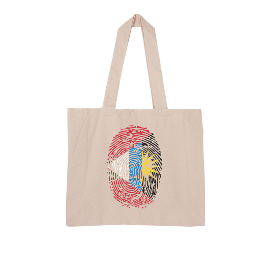 Antigua and Barbuda-Fingerprint Large Organic Tote Bag