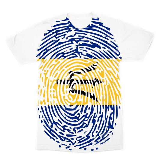 Barbados-Fingerprint Premium Sublimation Adult T-Shirt