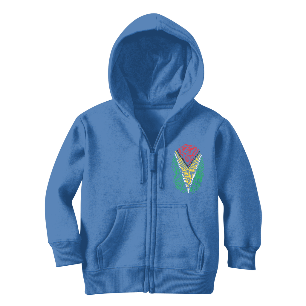 Guyana-Fingerprint Classic Kids Zip Hoodie