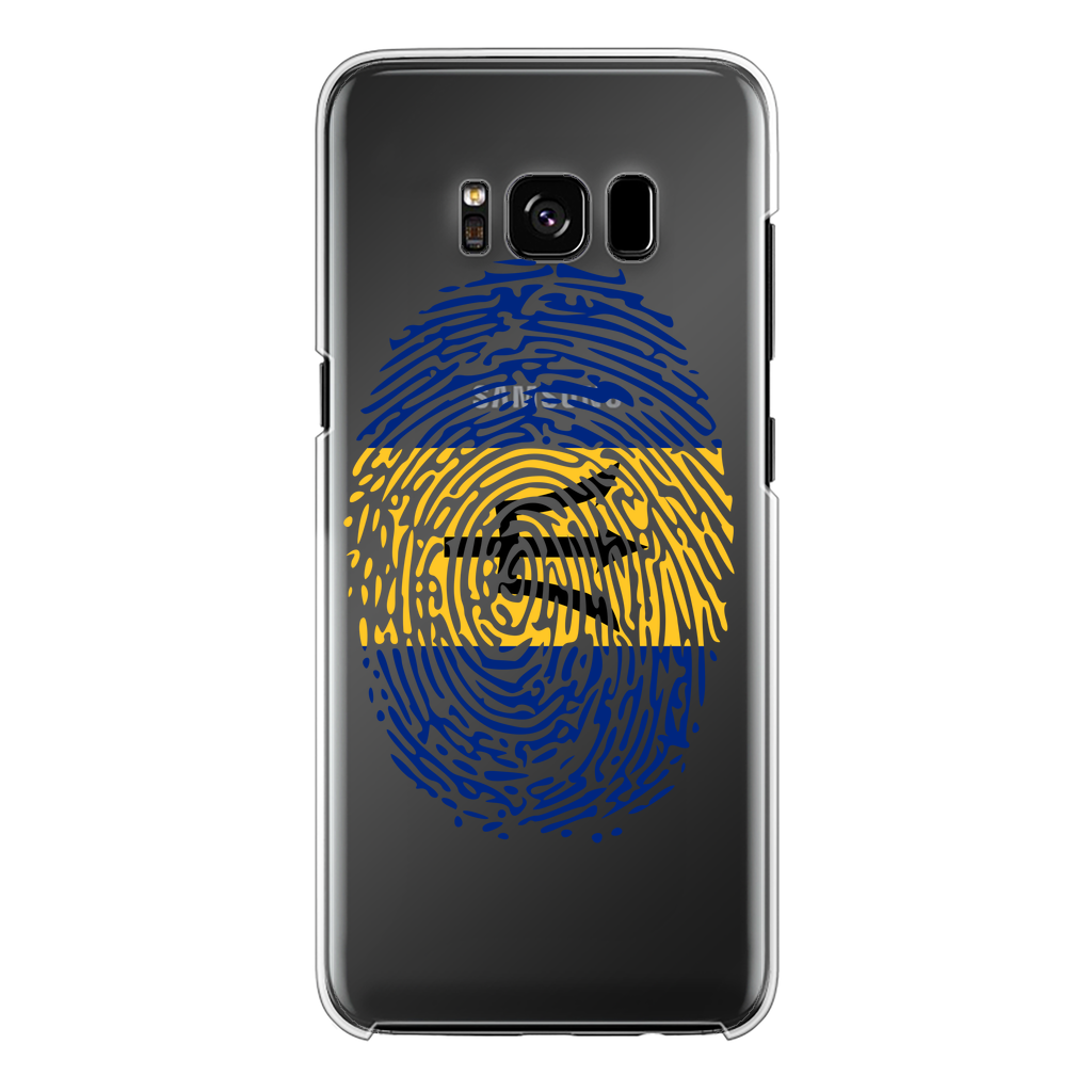 Barbados-Fingerprint Back Printed Transparent Hard Phone Case