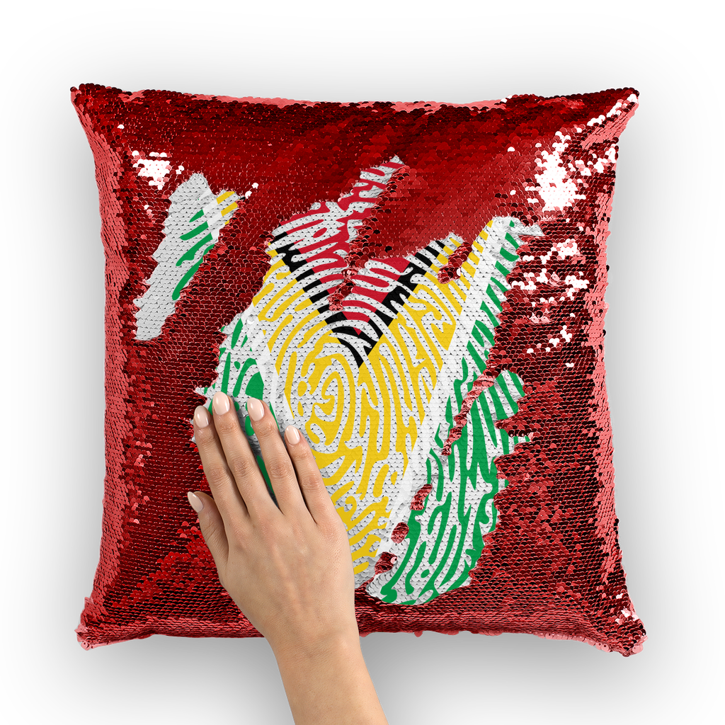 Guyana-Fingerprint Sequin Cushion Cover