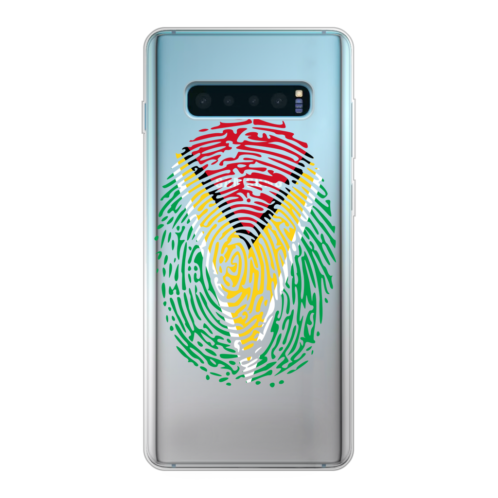 Guyana-Fingerprint Back Printed Transparent Soft Phone Case