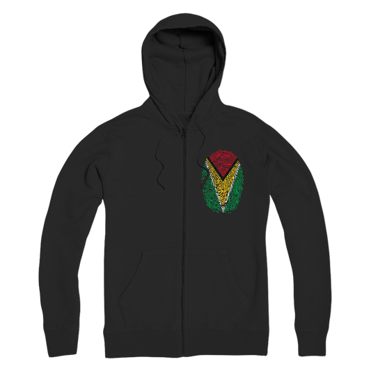 Guyana-Fingerprint Premium Adult Zip Hoodie