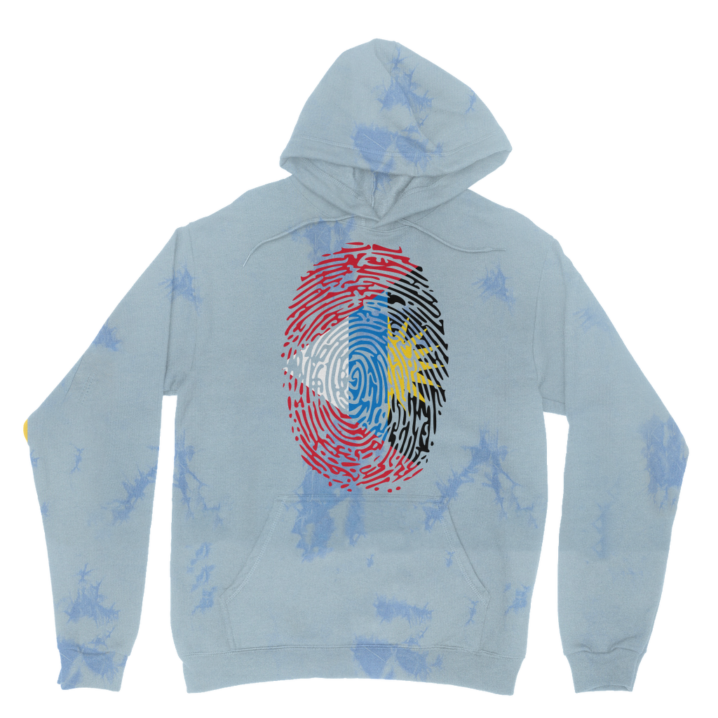 Antigua and Barbuda-Fingerprint Tie Dye Hoodie