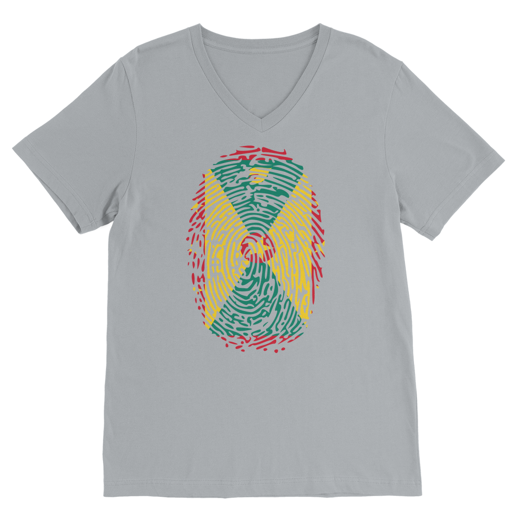 Grenada Fingerprint Classic V-Neck T-Shirt