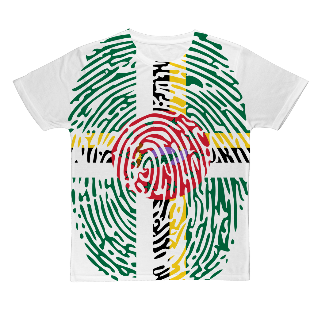 Dominica Fingerprint Classic Sublimation Adult T-Shirt