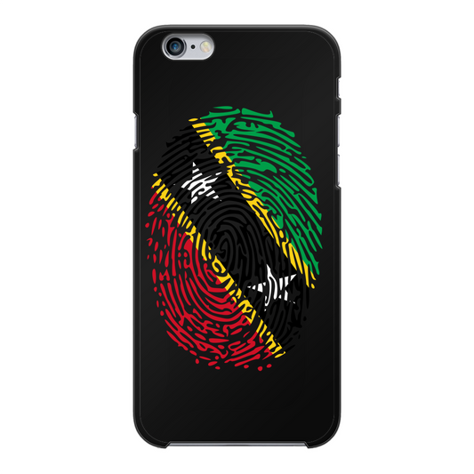 Saint Kitts and Nevis Fingerprint Back Printed Black Hard Phone Case