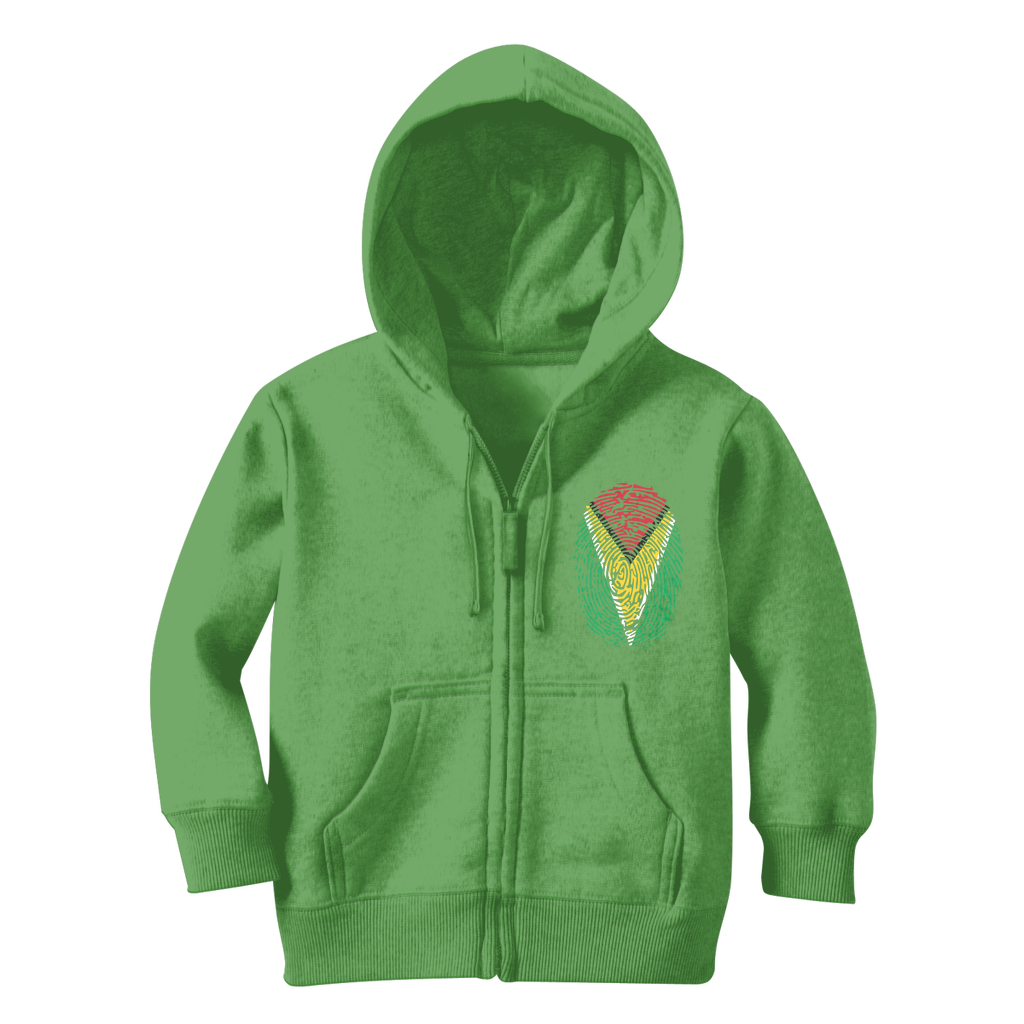 Guyana-Fingerprint Classic Kids Zip Hoodie