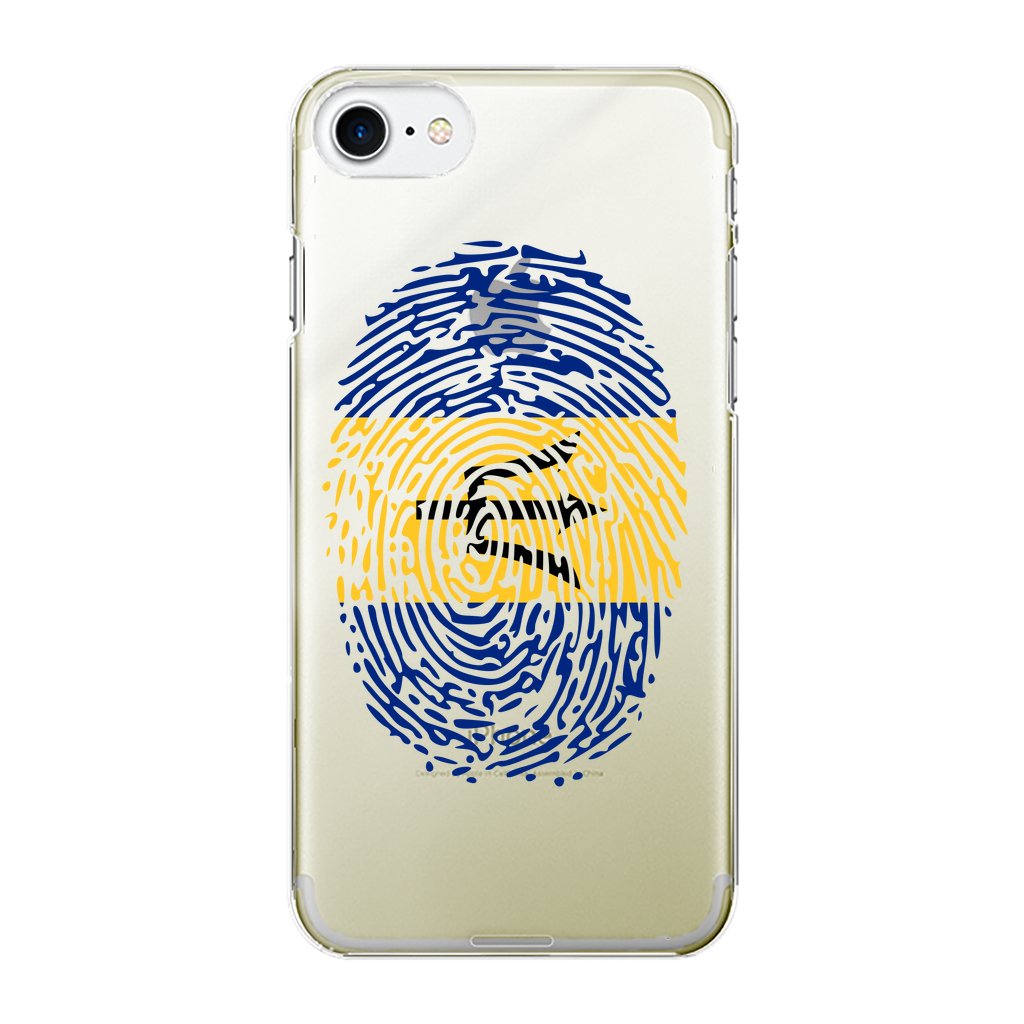 Barbados-Fingerprint Back Printed Transparent Hard Phone Case