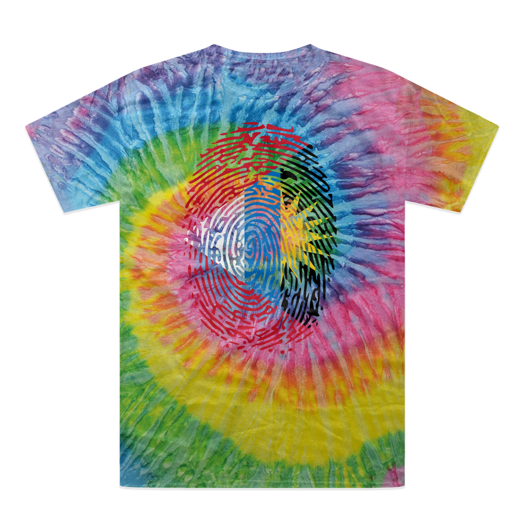 Antigua and Barbuda-Fingerprint Tie-Dye T-Shirt