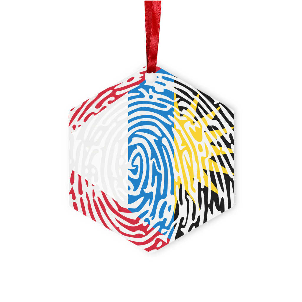 Antigua and Barbuda-Fingerprint Metal Hanging Ornament