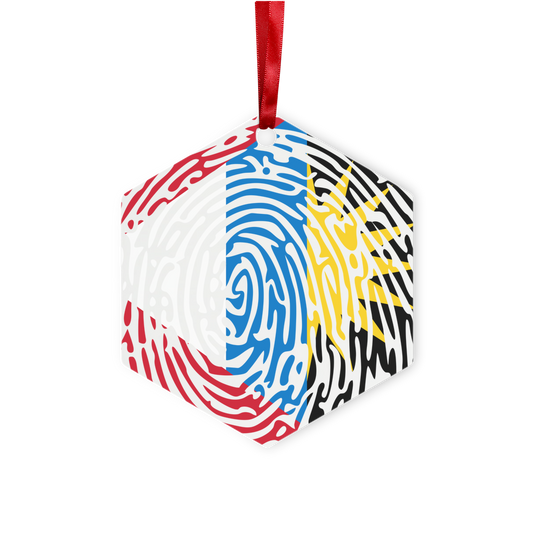 Antigua and Barbuda-Fingerprint Metal Hanging Ornament