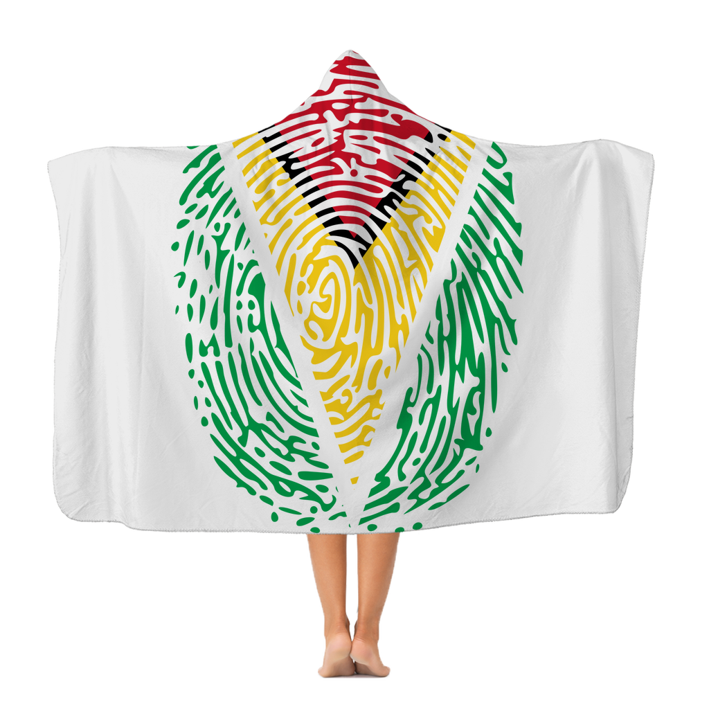 Guyana-Fingerprint Classic Adult Hooded Blanket