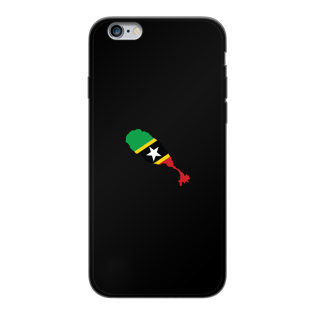 ST. KITTS & NEVIS Back Printed Black Soft Phone Case