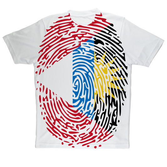 Antigua and Barbuda-Fingerprint Sublimation Performance Adult T-Shirt