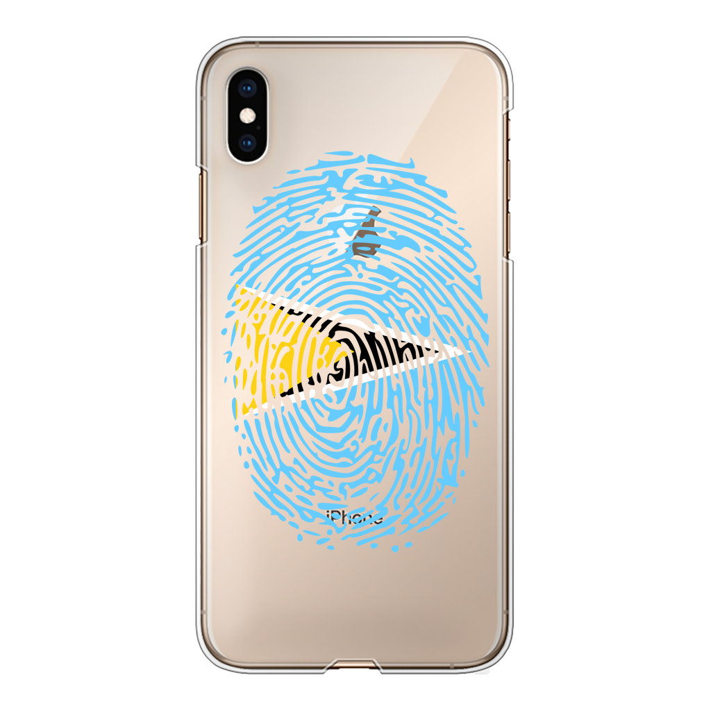 Saint Lucia Fingerprint Back Printed Transparent Hard Phone Case