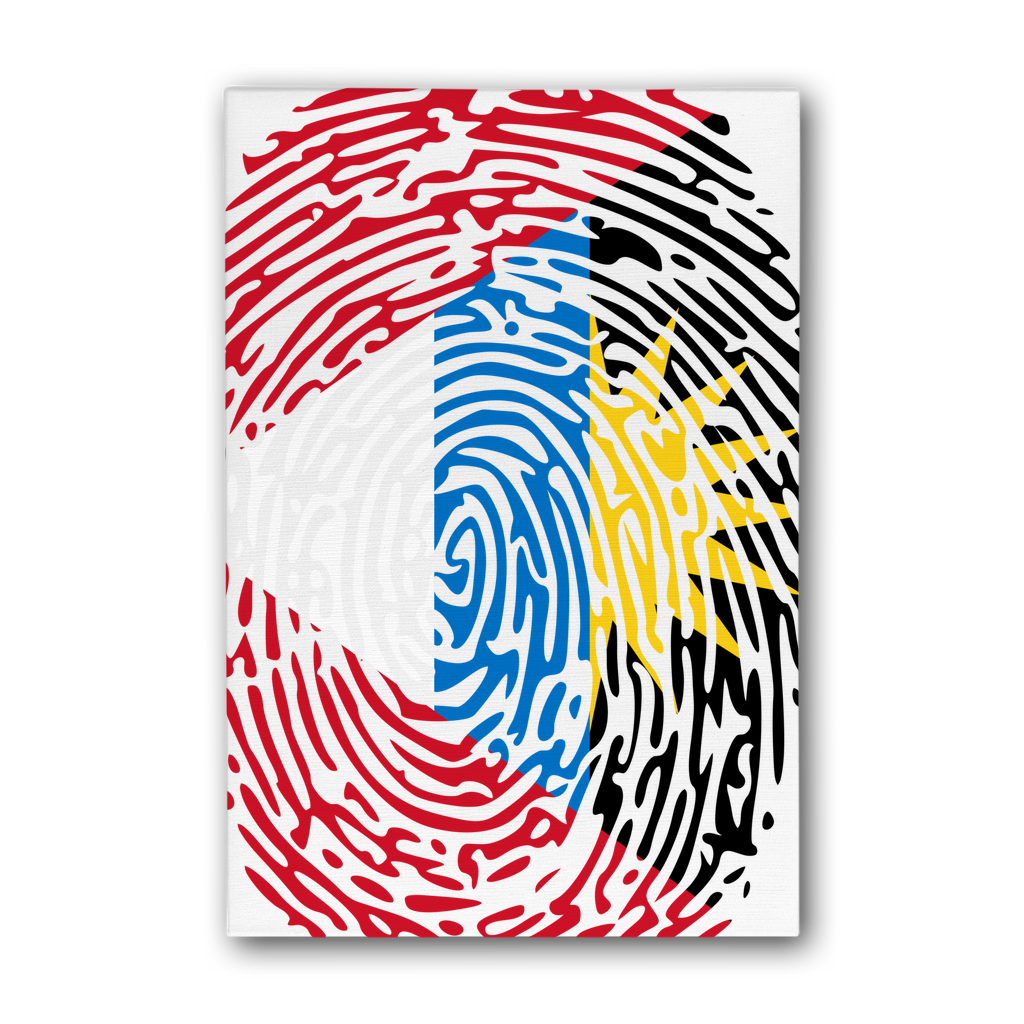 Antigua and Barbuda-Fingerprint Premium Stretched Canvas