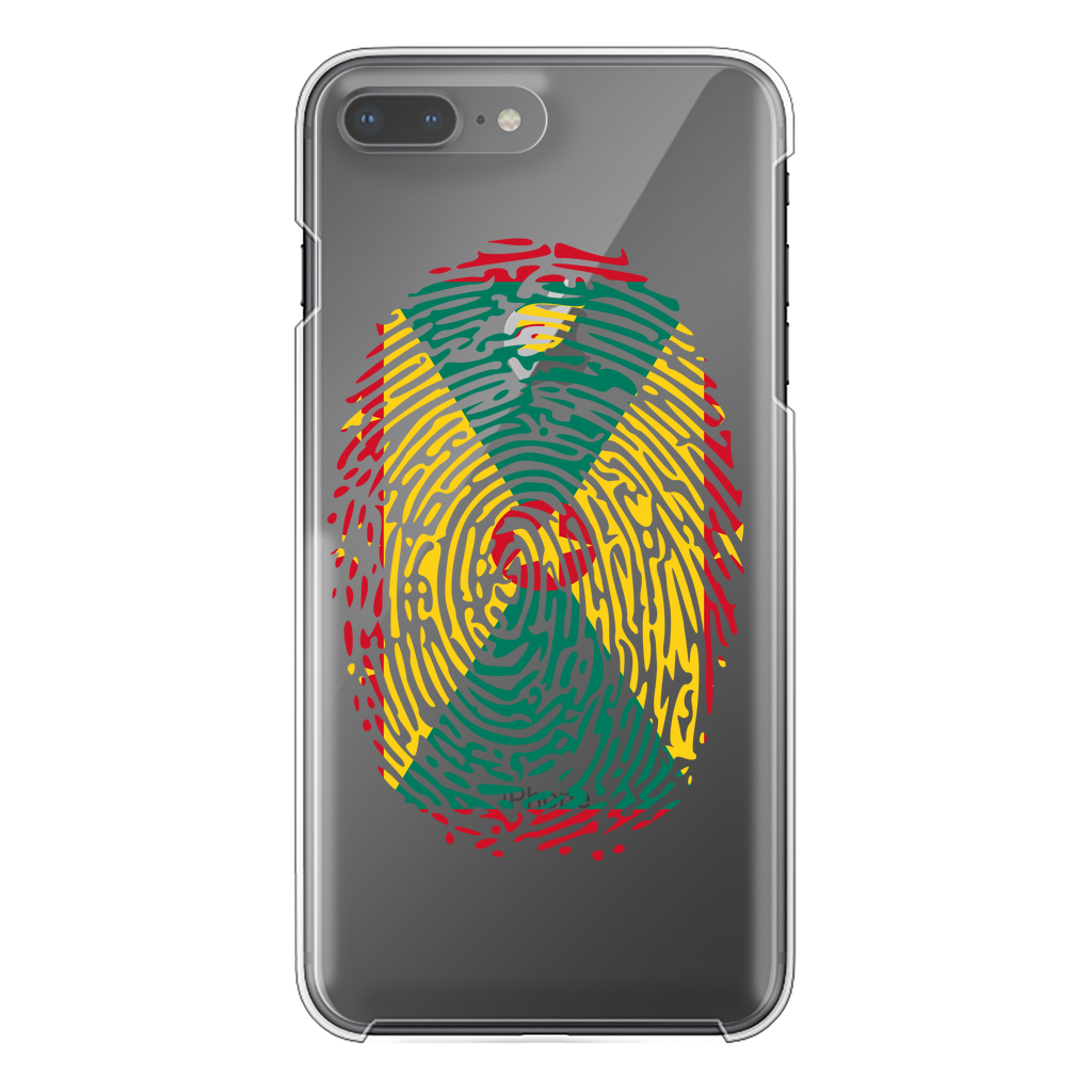 Grenada Fingerprint Back Printed Transparent Hard Phone Case