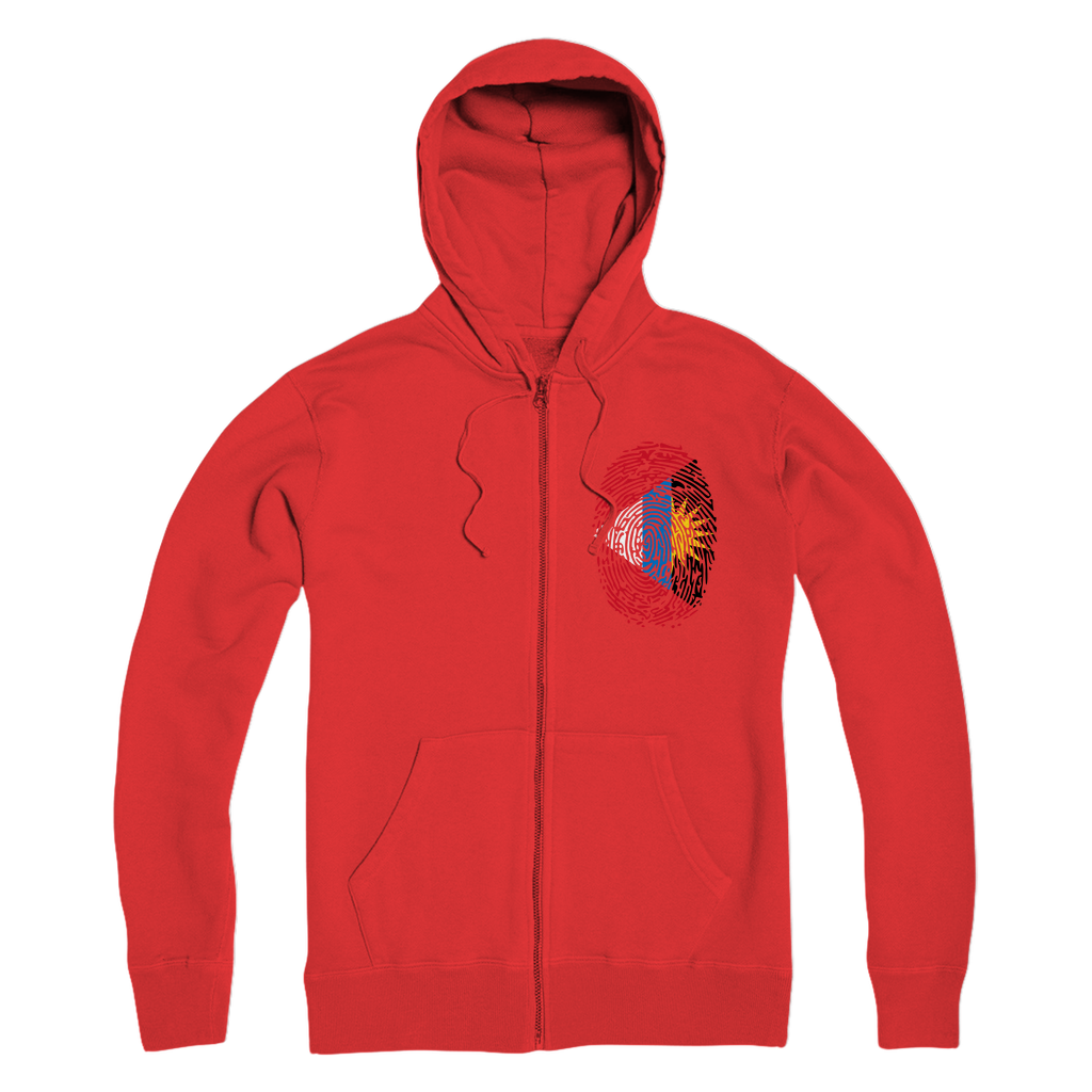 Antigua and Barbuda-Fingerprint Premium Adult Zip Hoodie