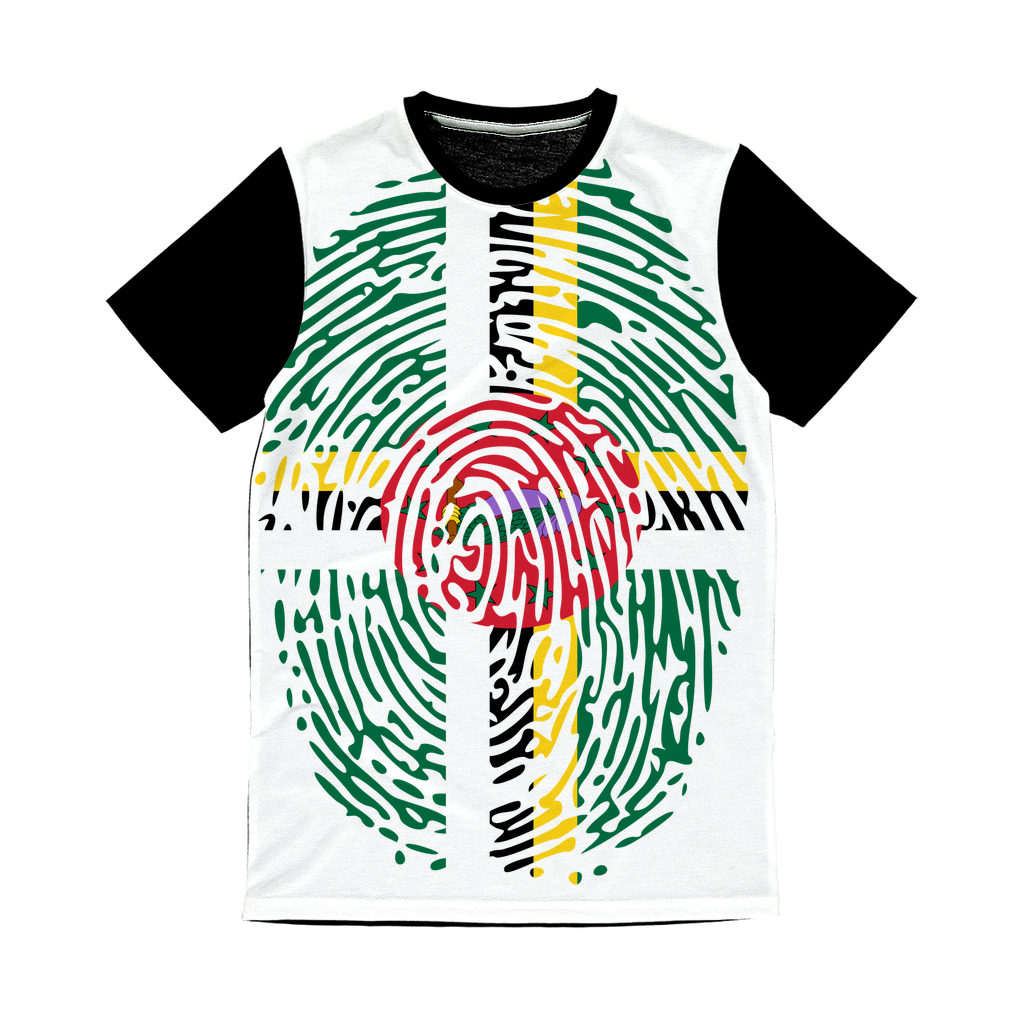 Dominica Fingerprint Classic Sublimation Panel T-Shirt