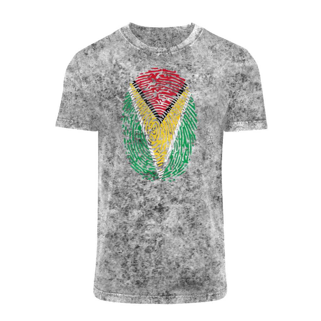 Guyana-Fingerprint Acid Washed T-Shirt