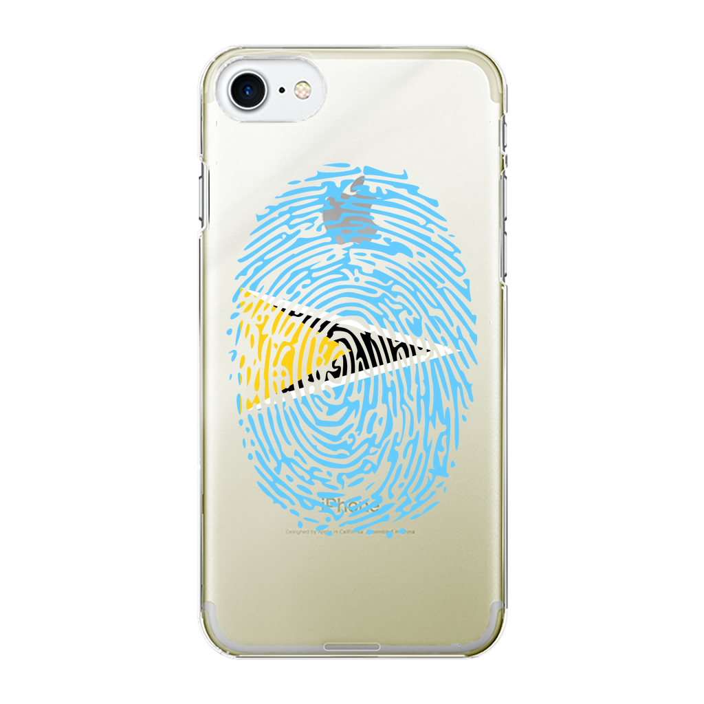 Saint Lucia Fingerprint Back Printed Transparent Hard Phone Case