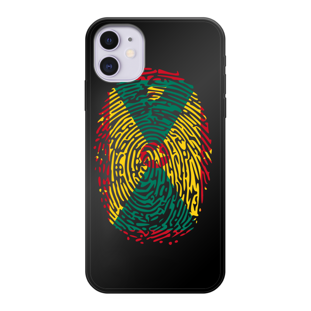 Grenada Fingerprint Back Printed Black Soft Phone Case